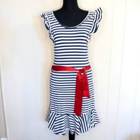 Effie's Heart Striped Ladies Dress, Size Small - Picture 1 of 9